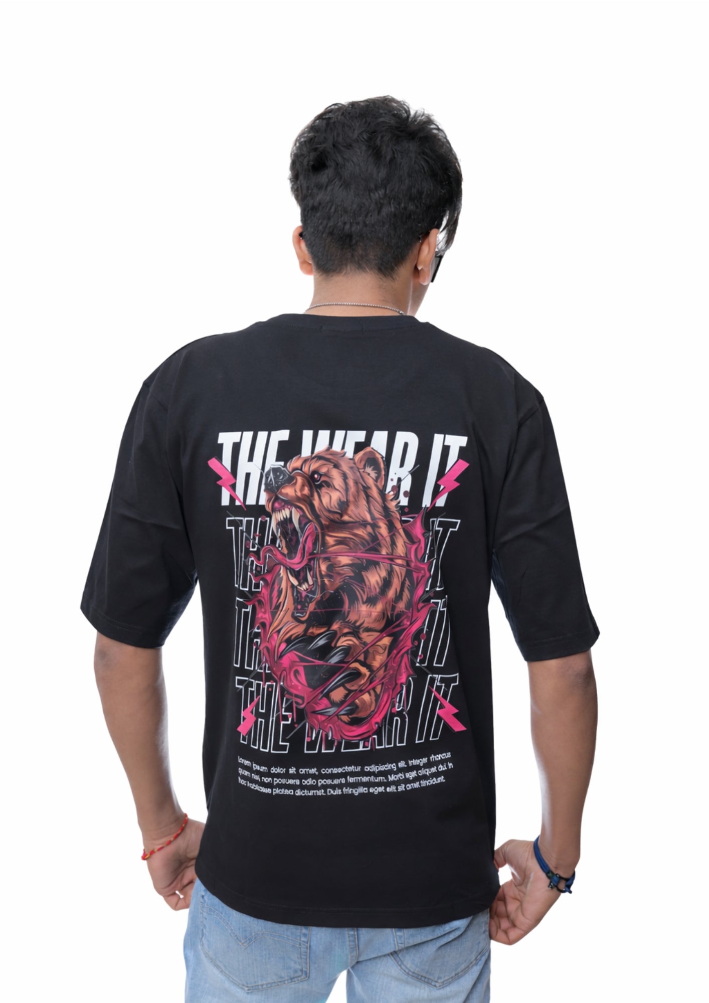 Wild Bear Black Oversized Tee