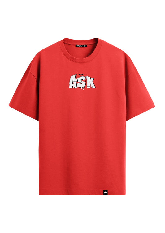 Red Regular Printed Tee