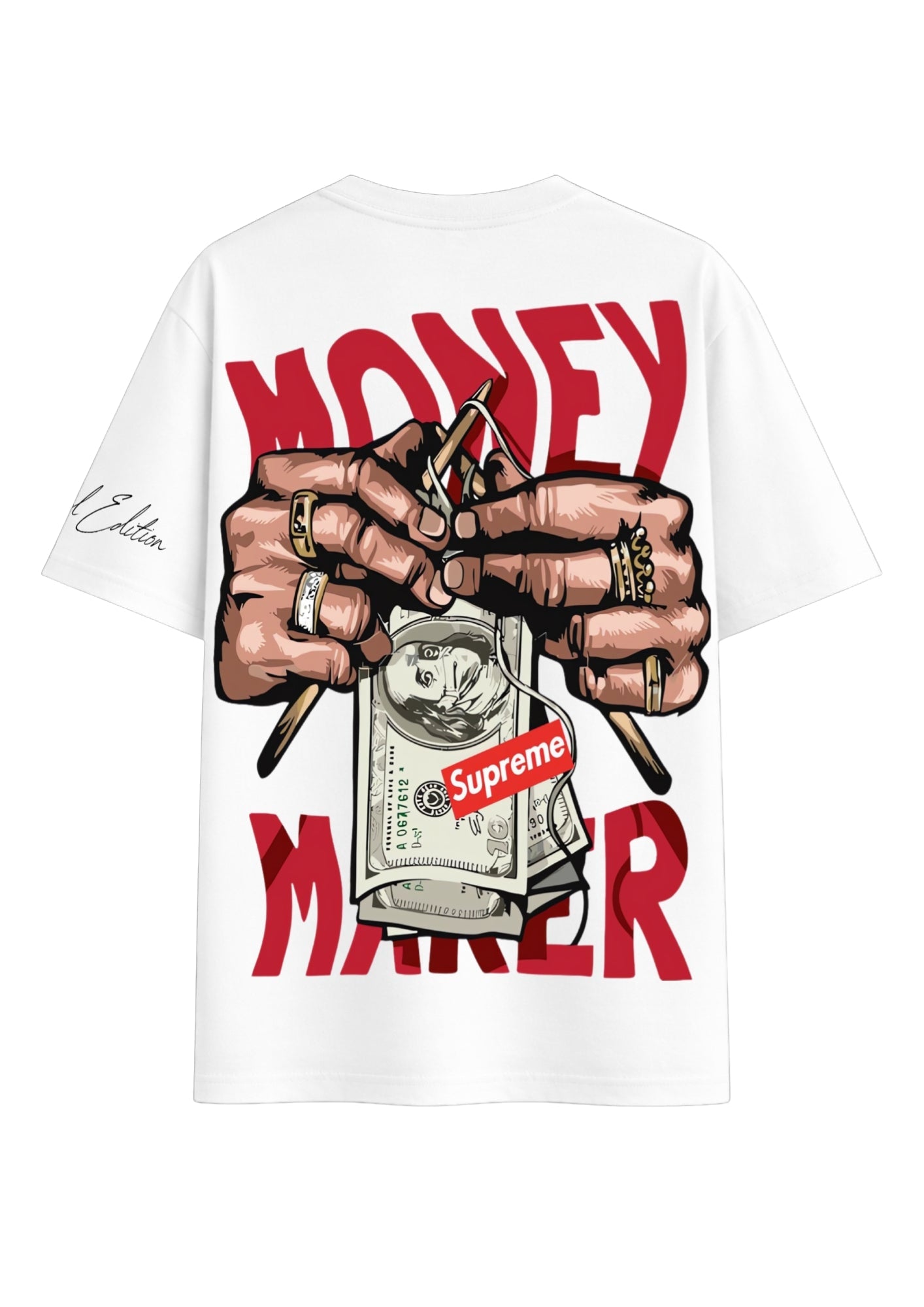 White Oversized Money Maker Edition Tee