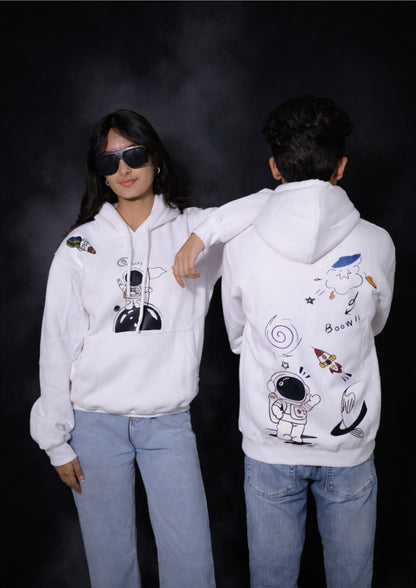 Classy White Space Astro Hoodie