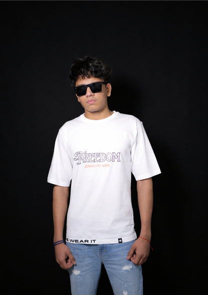 Premium White Eagle Design Oversized Tee