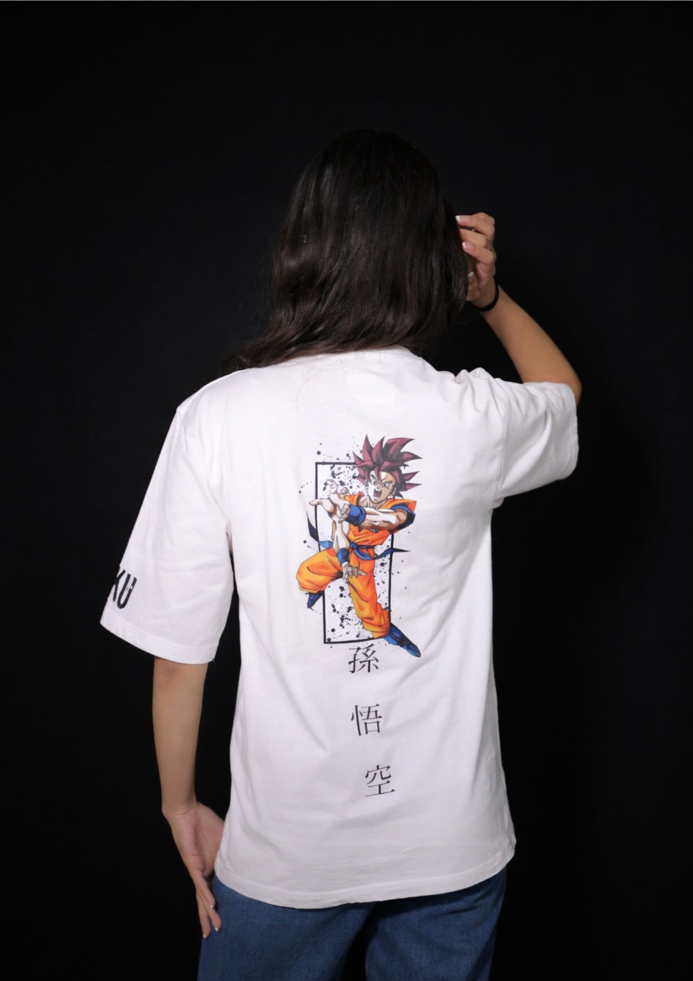 White Oversized Aime Designed Tee