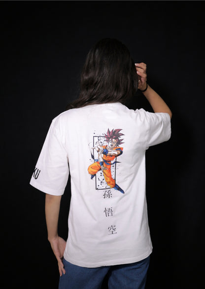 White Oversized Aime Designed Tee