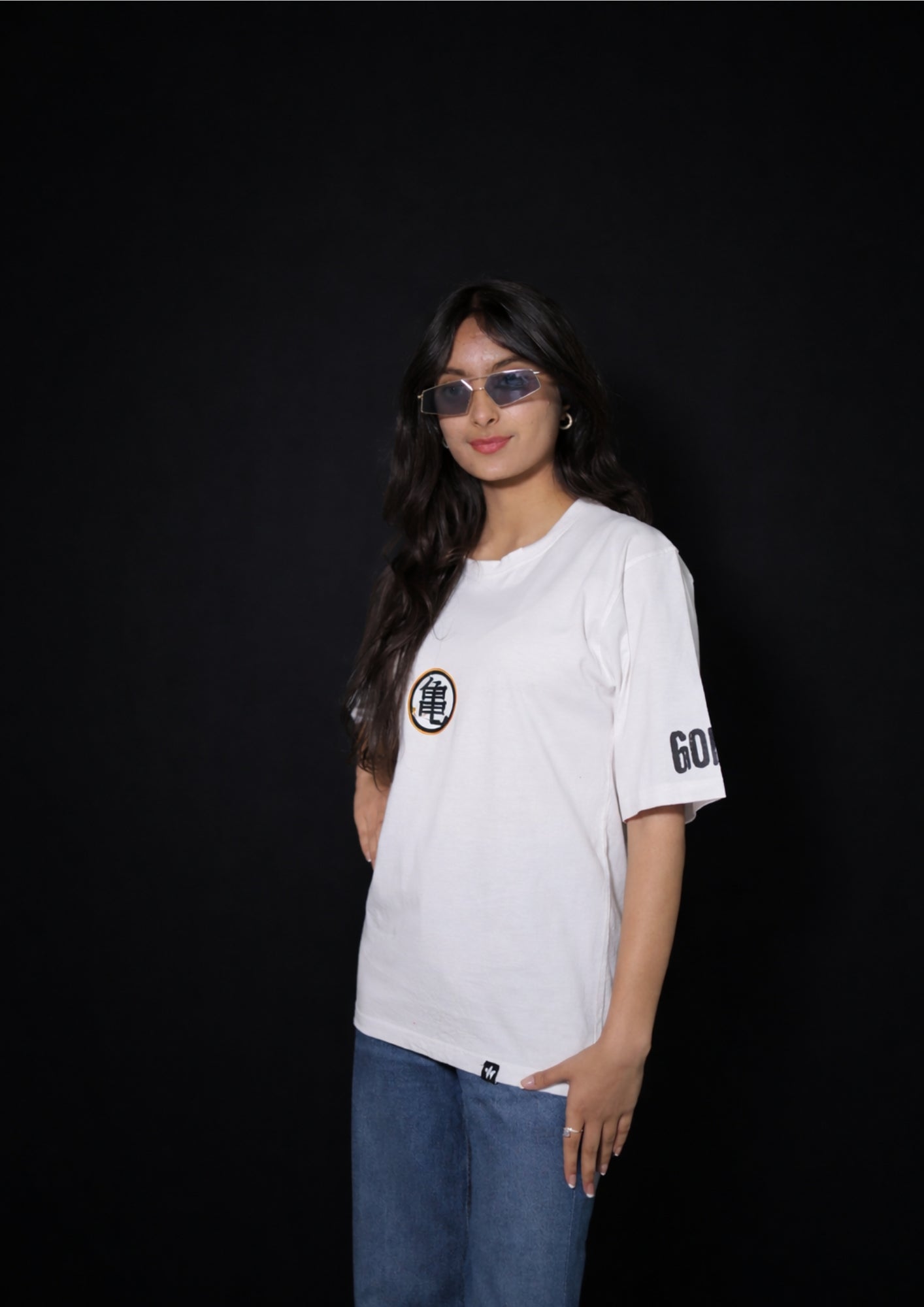 White Oversized Aime Designed Tee