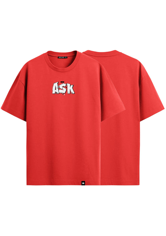 Red Regular Printed Tee