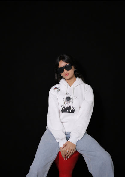 Classy White Space Astro Hoodie
