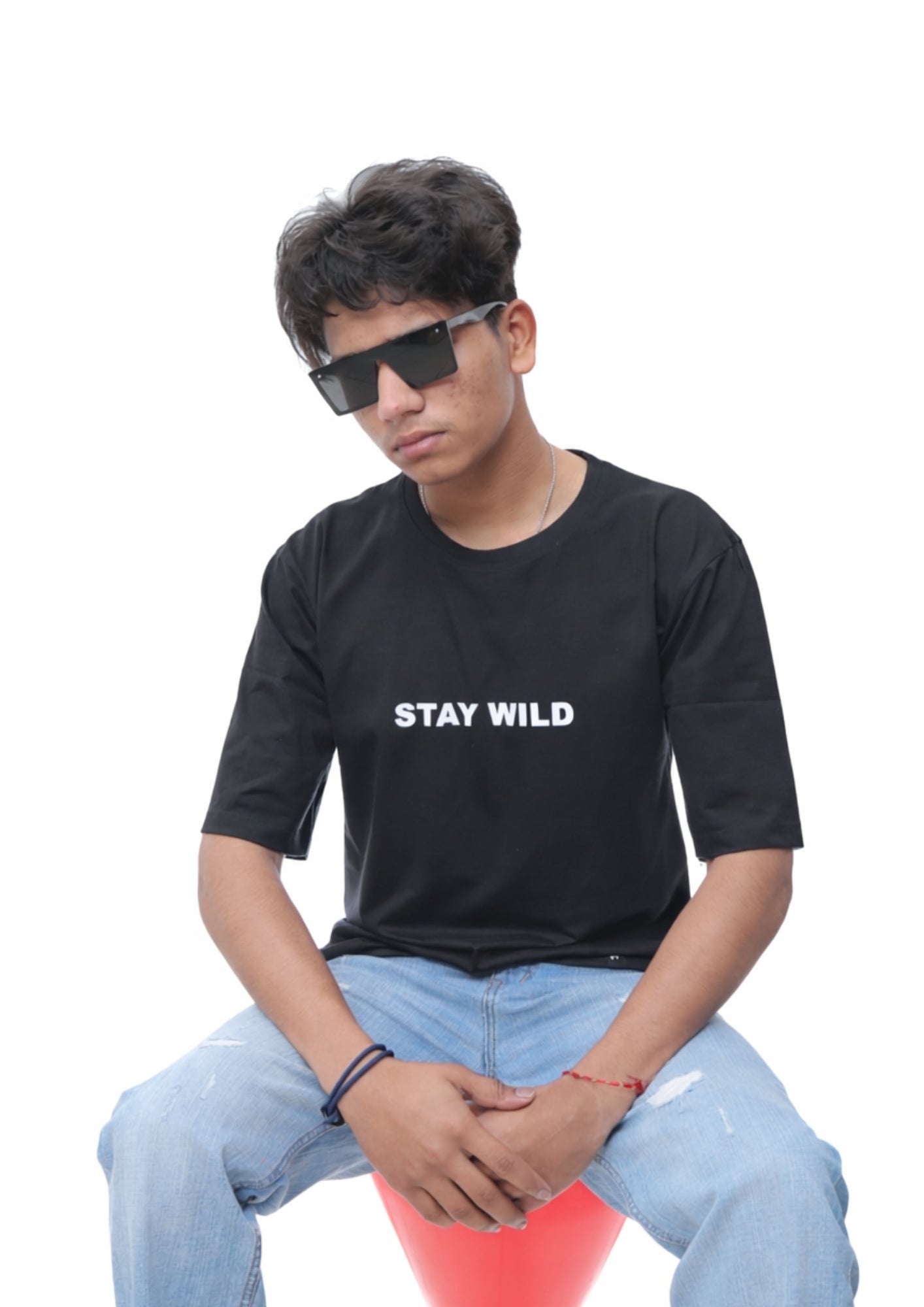 Wild Bear Black Oversized Tee