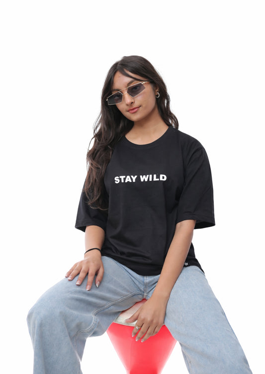 Wild Bear Black Oversized Tee
