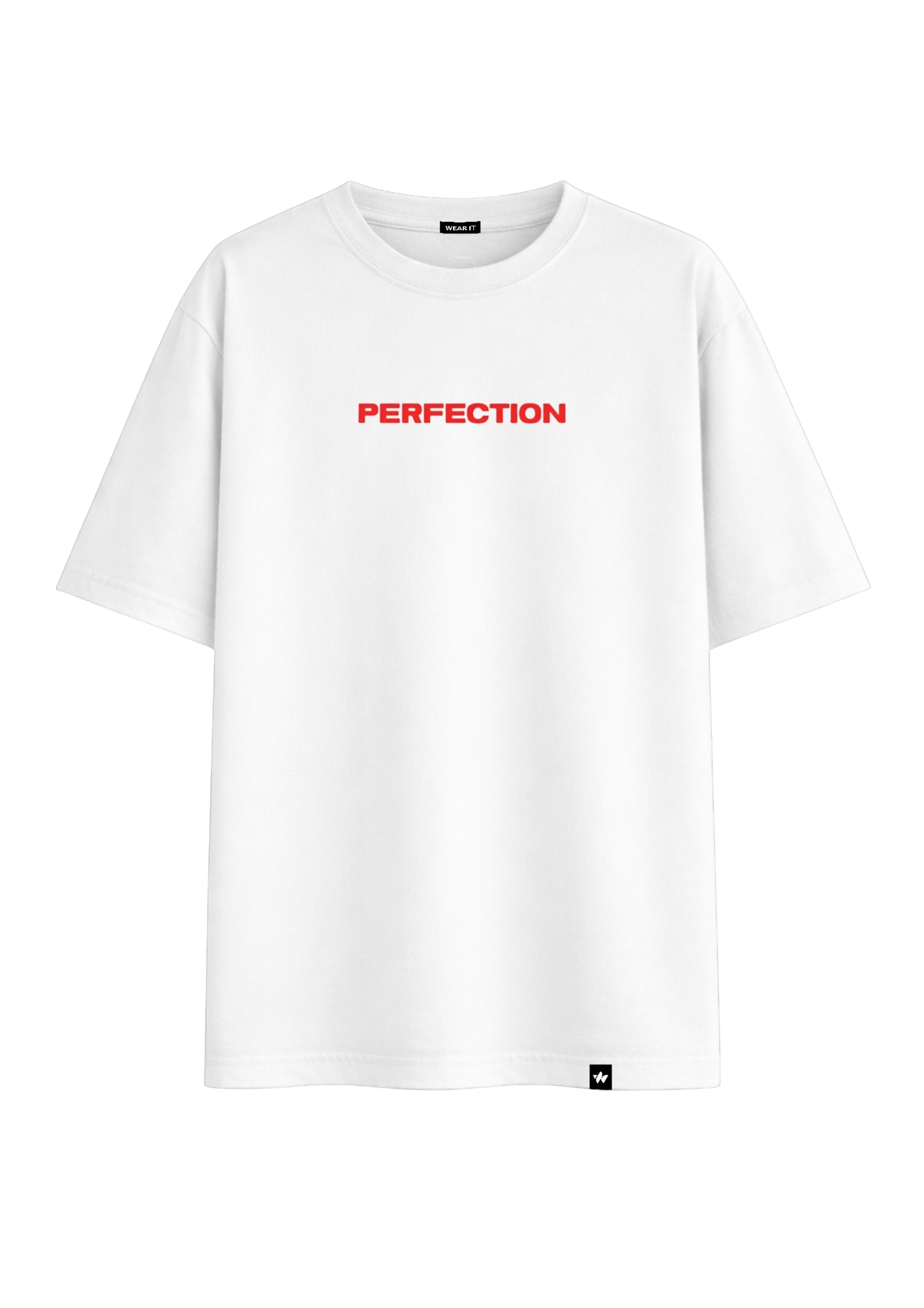 White Oversized Imperfect Design Printed Tee