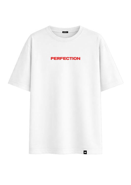 White Oversized Imperfect Design Printed Tee