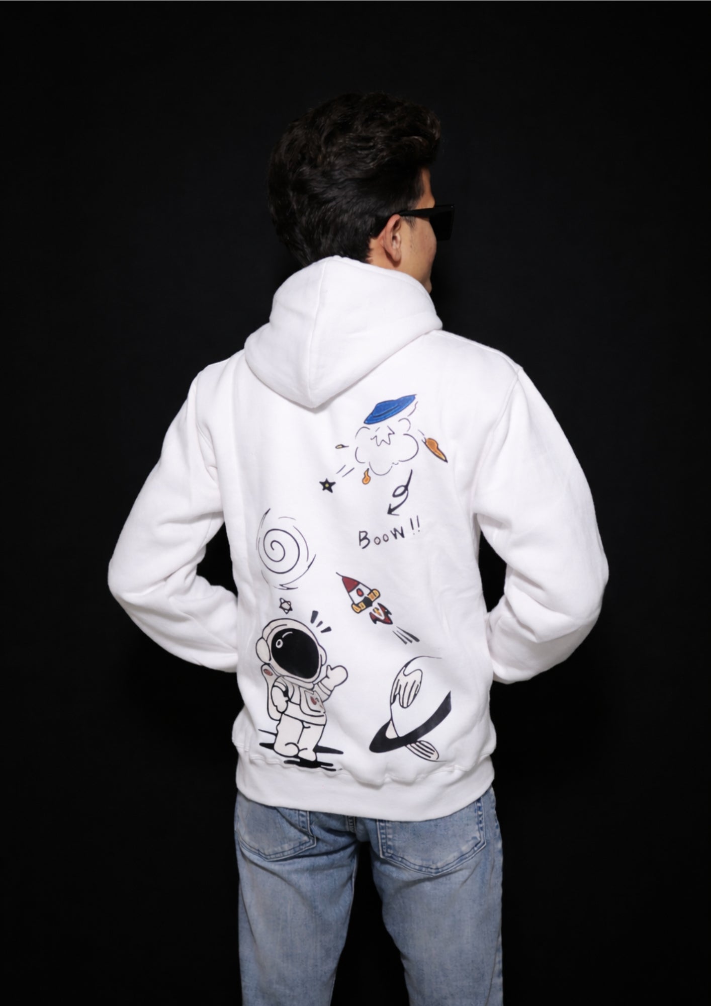 Classy White Space Astro Hoodie