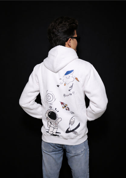 Classy White Space Astro Hoodie