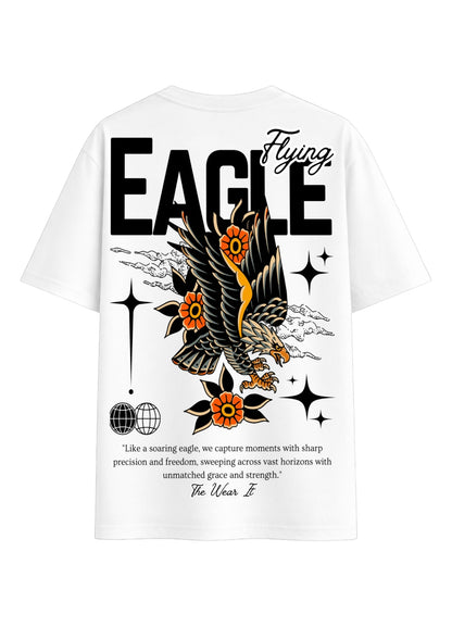 Premium White Eagle Design Oversized Tee