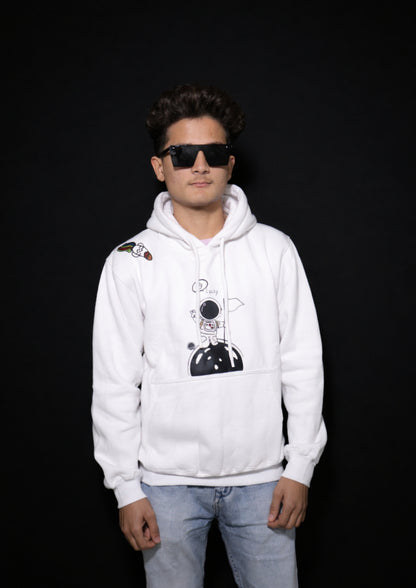 Classy White Space Astro Hoodie