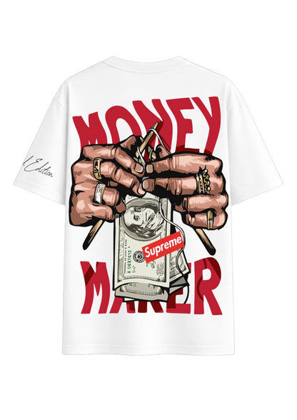 White Oversized Money Maker Edition Tee